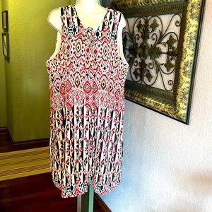 NWT Adorable A&I Sleeveless Flowing  Abstract Print Dress Sz 3X